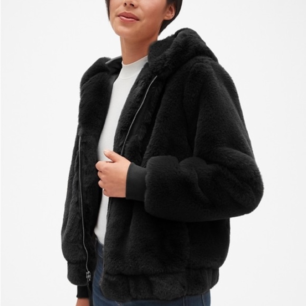 GAP Hooded Faux-Fur Jacket
